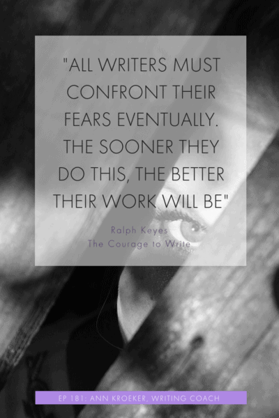 "All writers must confront their fears eventually. The sooner they do this, the better their work will be." (Ralph Keyes, The Courage to Write) #writing #WritingQuote #Quotes #WritingFears #WritingAnxiety #WritingCoach