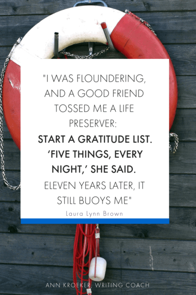 Start a gratitude list - five things every day. #gratitude #lists #gratitudelist