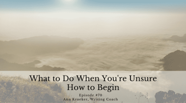 What to Do When You're Unsure How to Begin - Ep70: Ann Kroeker, Writing Coach