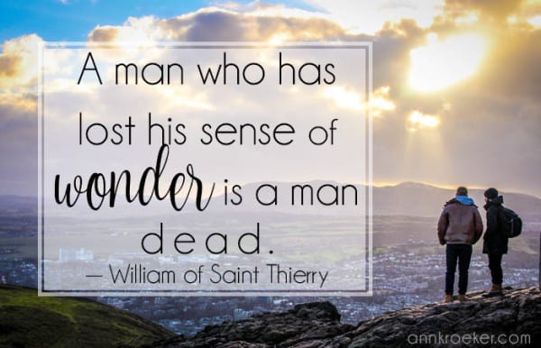 A man who has lost his sense of wonder is a man dead - William of Saint Thierry