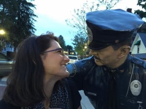 ann and policeman sculpture