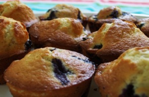 Lisa's Lemon Blueberry Muffins in soft, flattering lighting seek to tempt readers with their beauty.