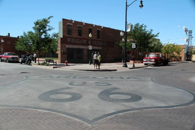 Winslow Route 66 on road